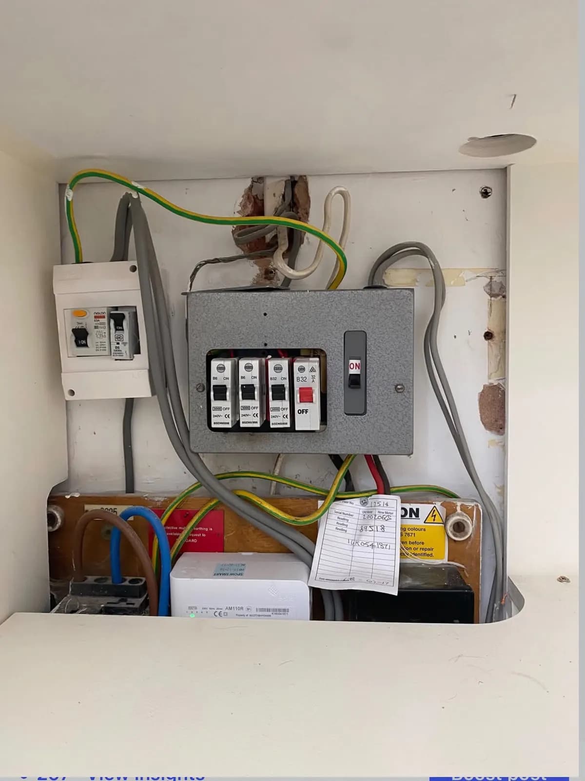 Old fuse box with rewirable fuses in South Nutfield, before the upgrade